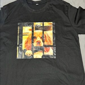 Black 'Thug Life' Dog Graphic Tee